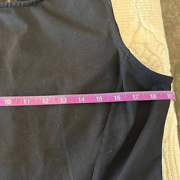 Cynthia Rowley structured black LBD black swing a-line dress zip back women's XL - Picture 7 of 8